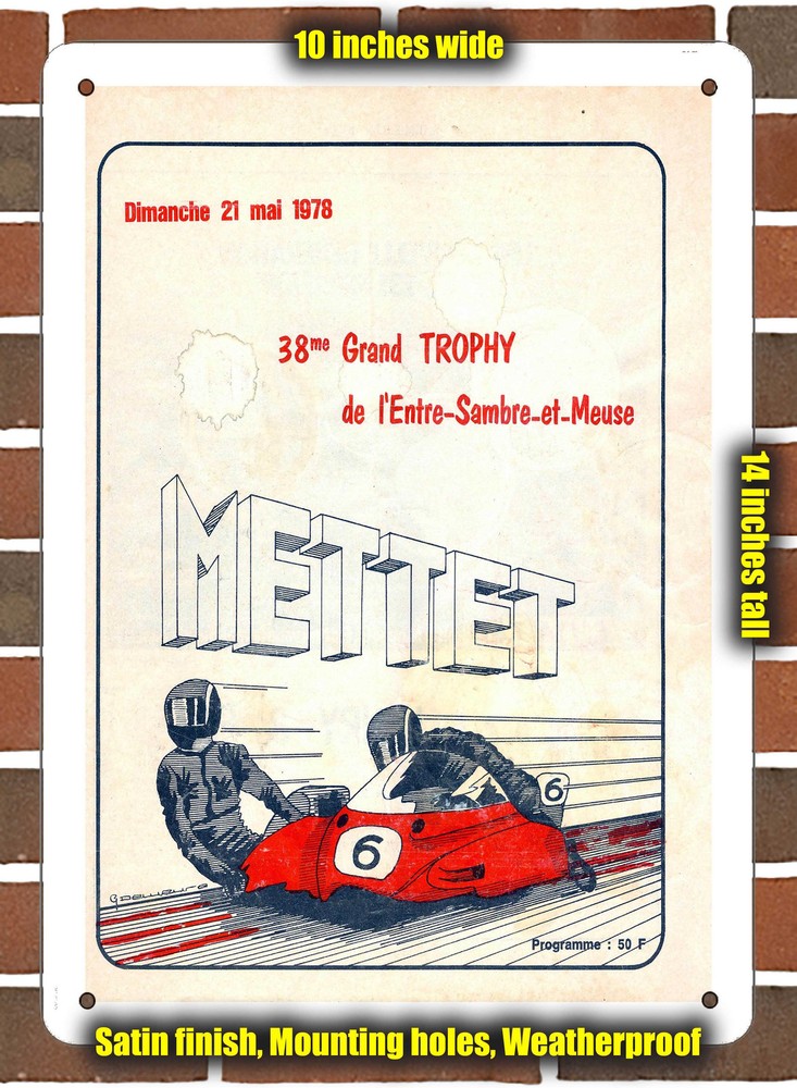 Metal Sign - 1978 Mettet Racing Program - 10x14 inches