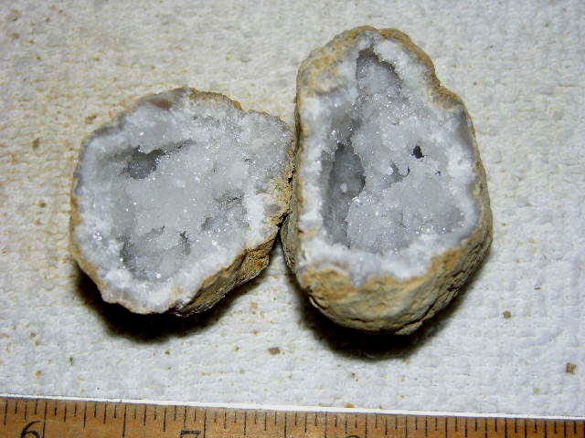 Geode pair opened with crystal centers 2 inch G43