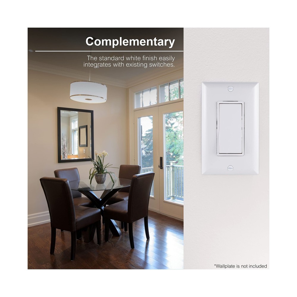 GE Paddle Rocker Switch - Single Pole Switch, On/Off, Replacement for Light S...