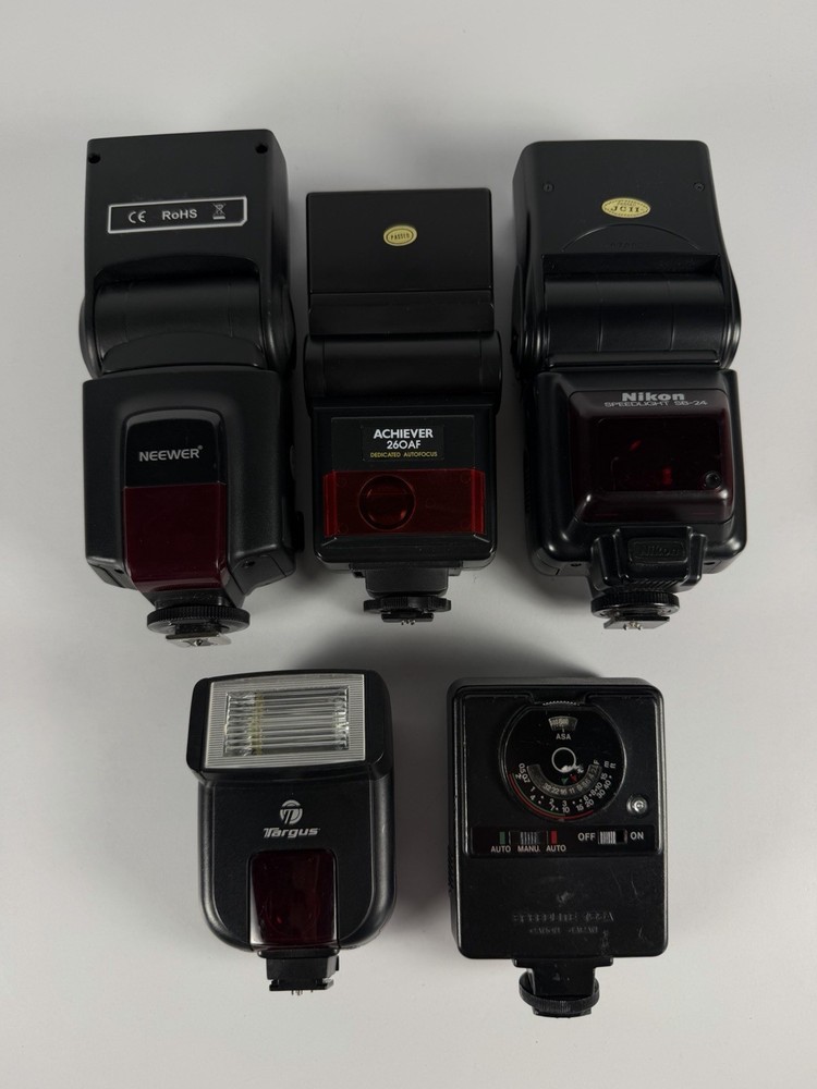 Lot of Assorted Shoe Mount Flashes (For Various Makes & Models)