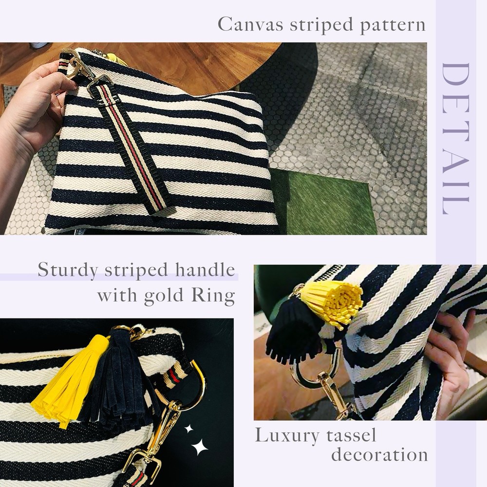 Makeup Pouch With Strap, Canvas Makeup bag(Black)