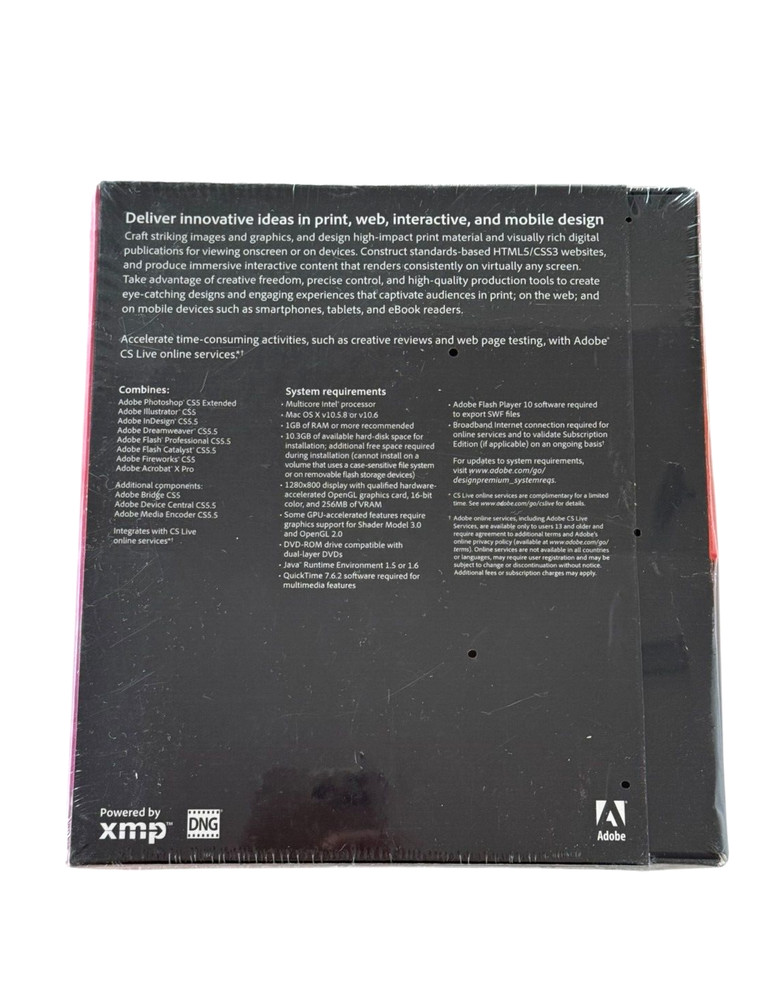 Adobe Creative Suite 5.5 Design Premium MAC Student & Teacher Full VersionSEALED