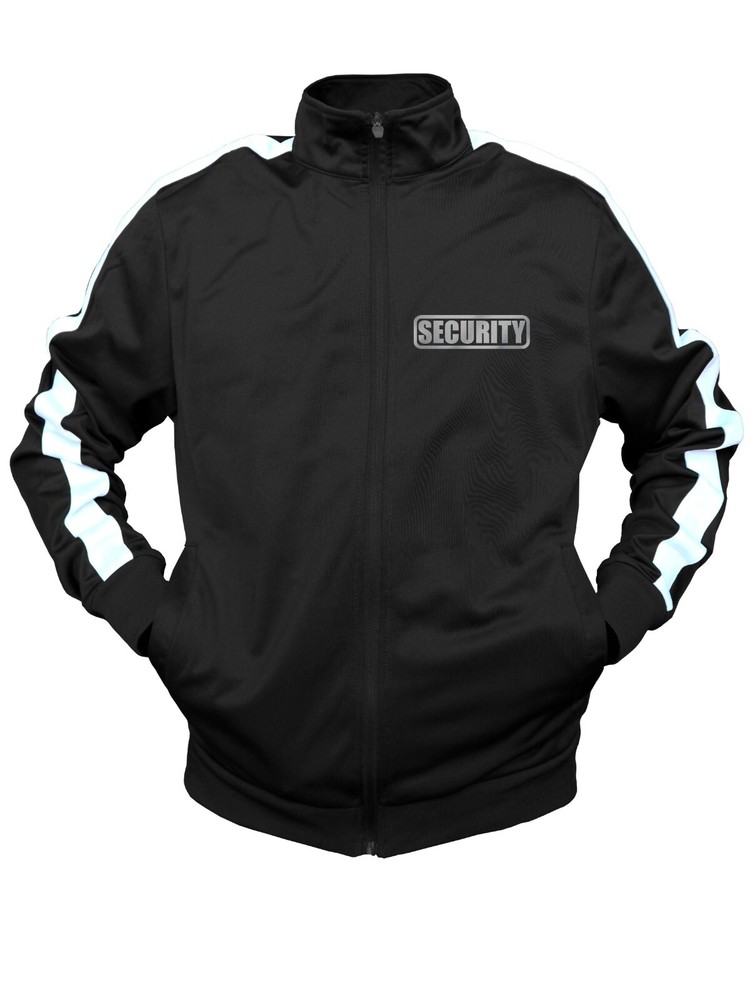 Security Track Jacket with Reflective Decorations Front and Back