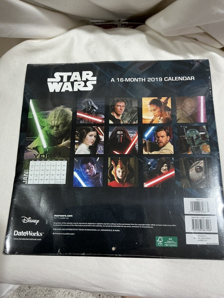 2019 Star Wars 16 Month Calander
