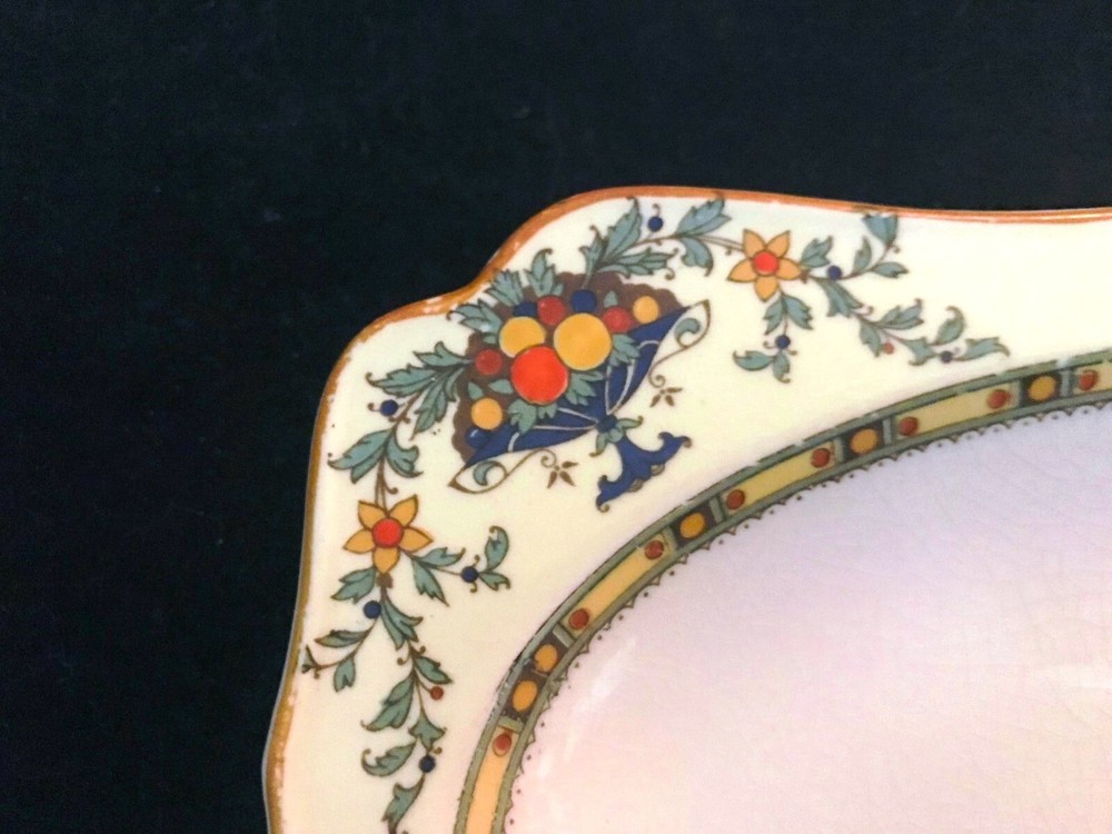 CROWN DUCAL A1476 RECTANGULAR RELISH TRAY C1920s-30s FRUIT PATTERN ENGLAND EXCON