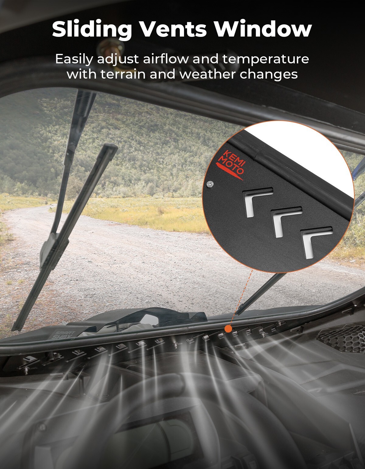 X3 Glass Windshield W/ Sliding Vents + Dual Manual Wipers for Can-Am Maverick X3