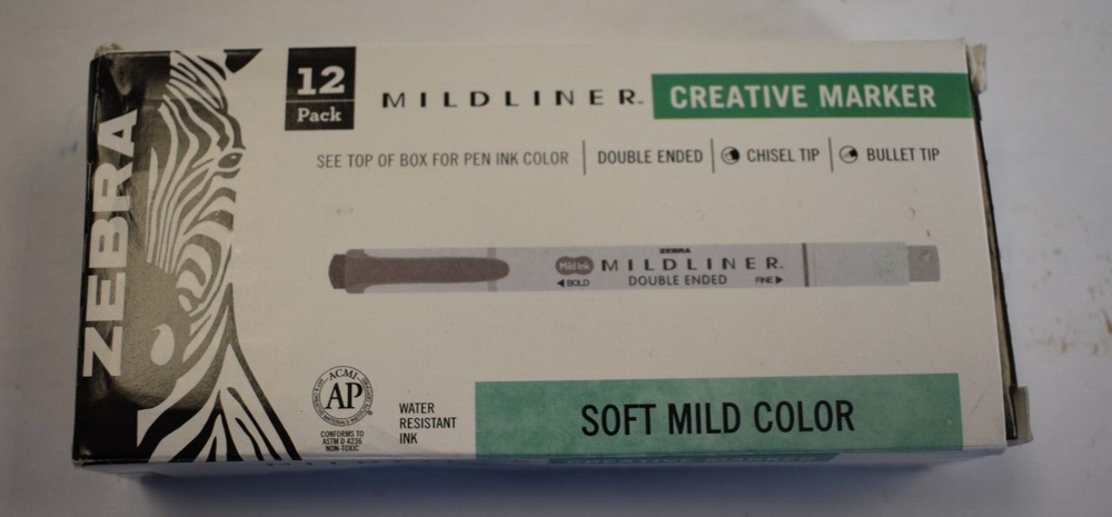 12 Zebra Mildliner Creative Marker Soft Mild Coral Pink Double Chisel & Bullet