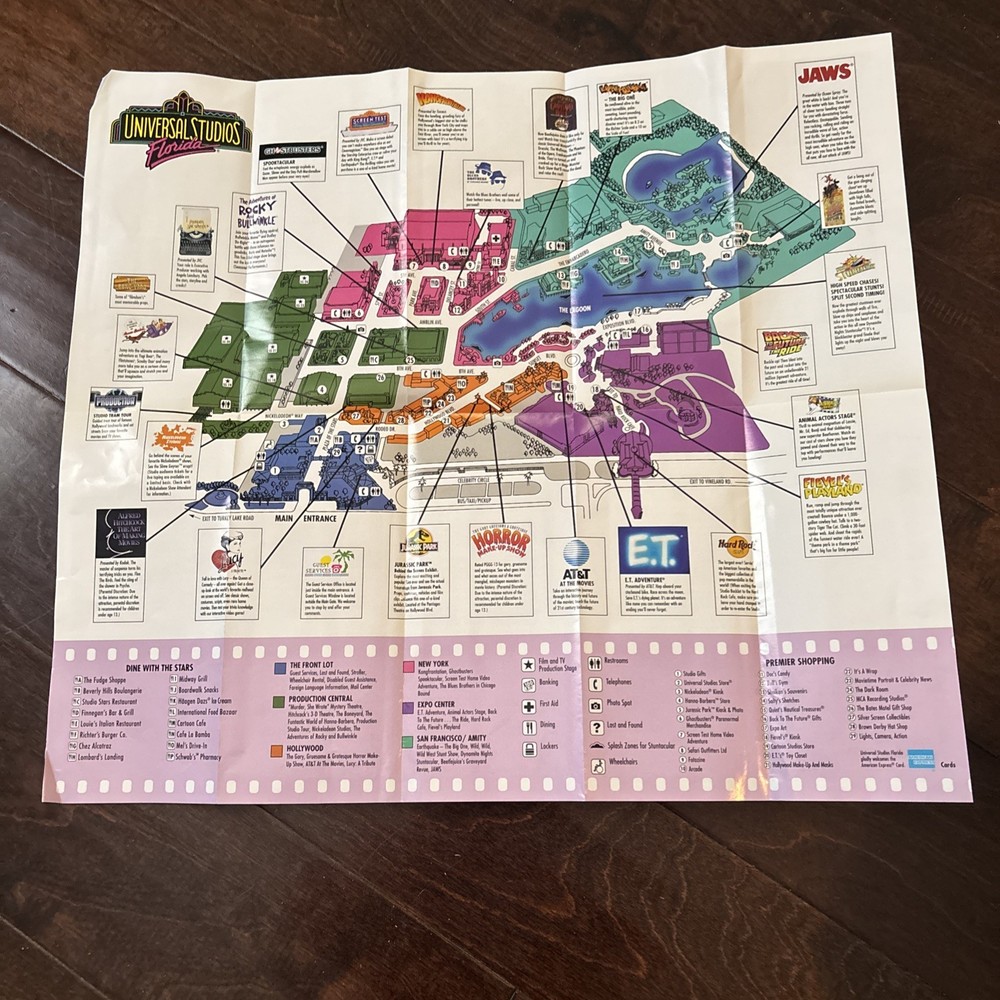 RETRO 1982 Universal Studios Florida OFFICIAL STUDIO GUIDE BROCHURE EX FS