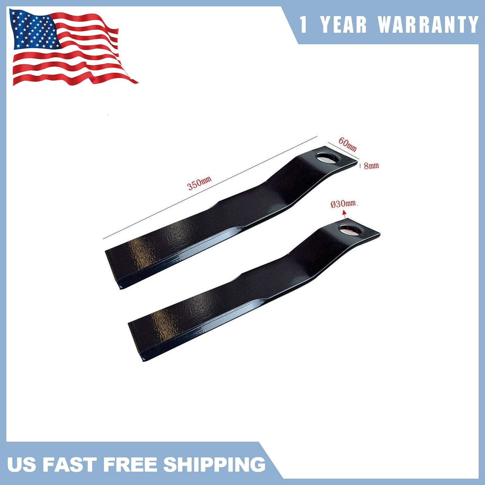 2pcs Skid Steer Brush Cutter Blades ,8mm Thickness Steel ,Free Shipping