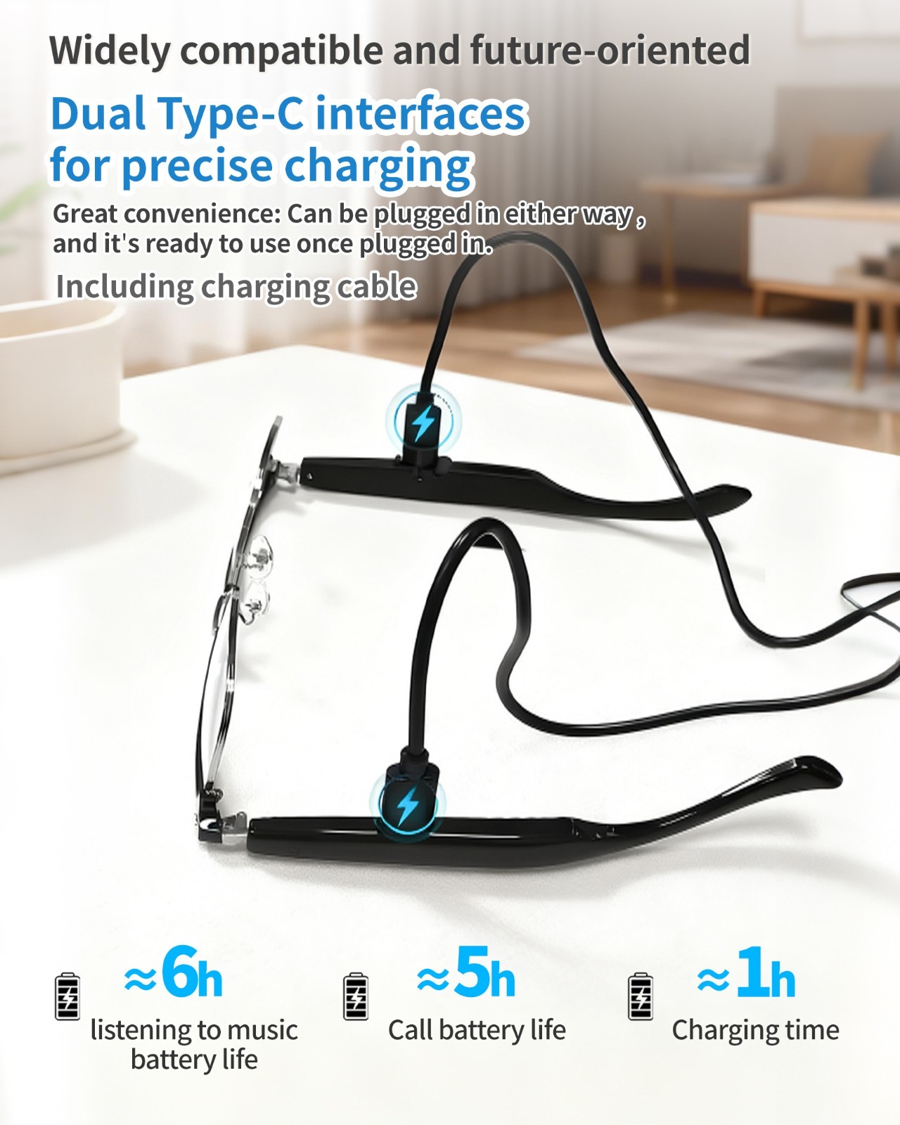 Smart Glasses AI Bluetooth Call Glasses Audio Translation for Men and Women Work