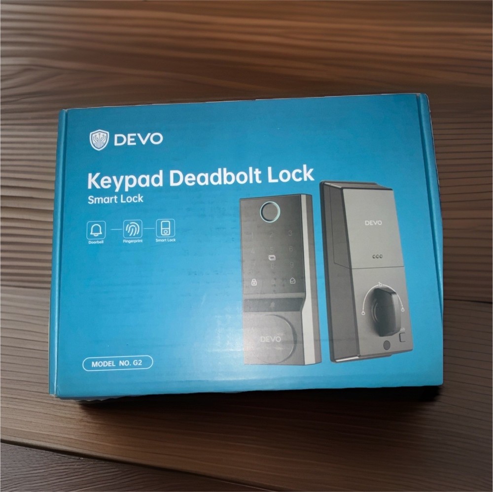 DEVO G2 Keypad Deadbolt Lock Black Fingerprint Smart Keypad Security Entry