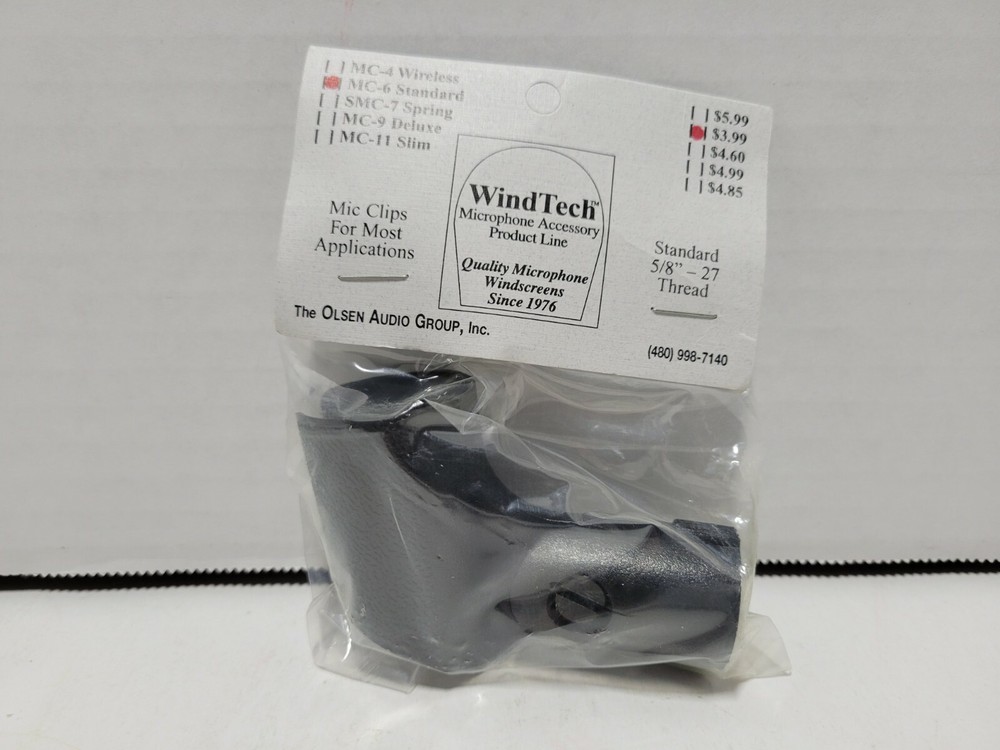 Windtech MC-6 Standard Microphone Stand Clip 5/8"-27 Thread