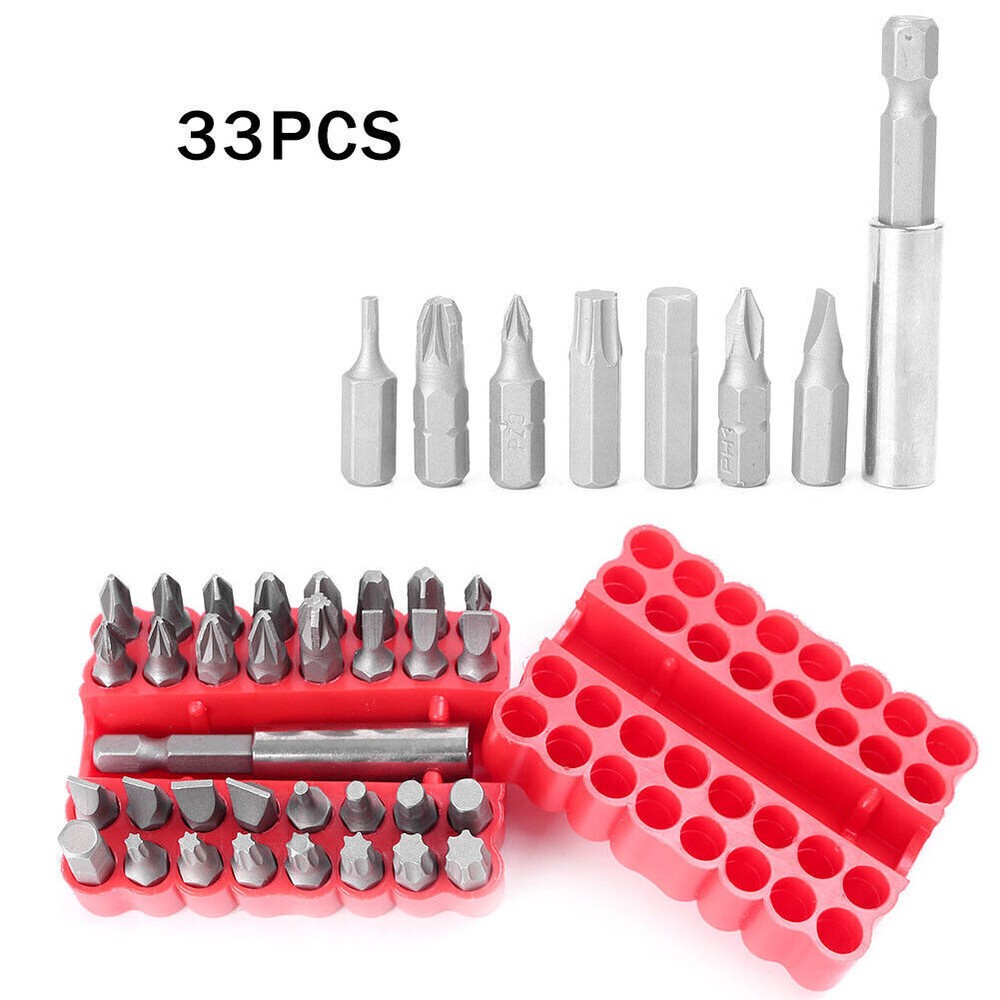 33 Torx Bit Set Tamper Proof Security Torq Hex Star Spanner Tri Wing Screwdriver