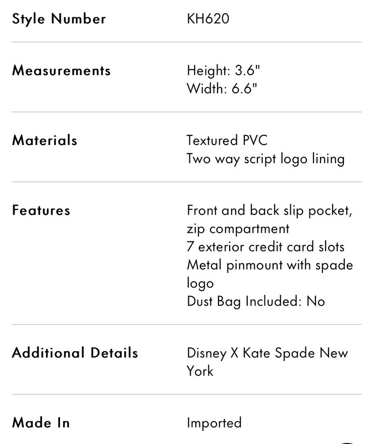 Kate Spade Disney Lady And The Tramp Large Slim Cardholder Wallet NWT