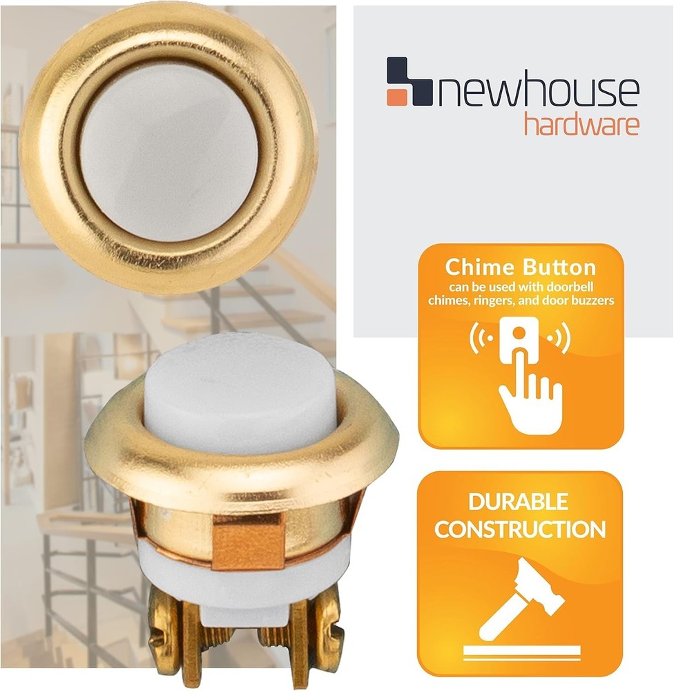 Versatile Brass Push Button for Doorbell - Wired Design, Perfect for Any Setting