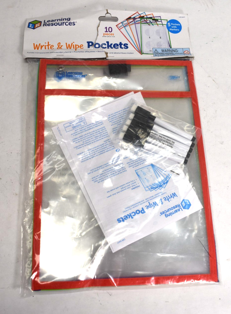Learning Resources Write & Wipe Pockets 10 Piece A4 Standard Size