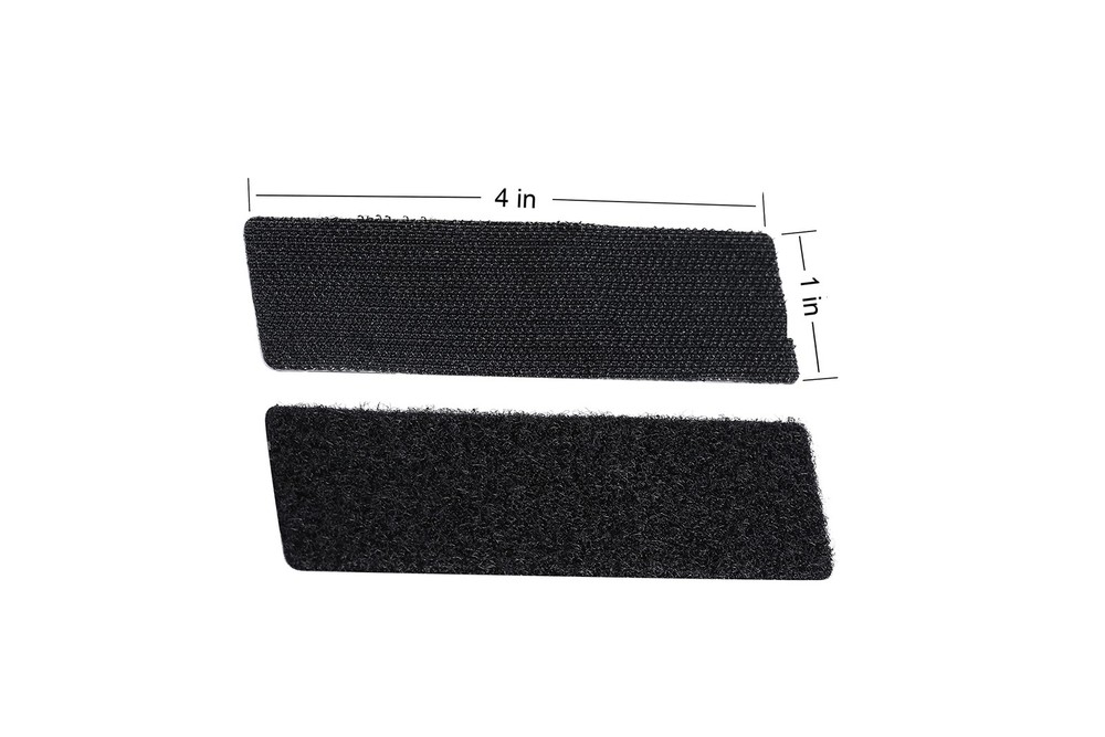 20 Sets Heavy Duty Hook & Loop Adhesive Strips 1x4” Black Sticky Back Fastener