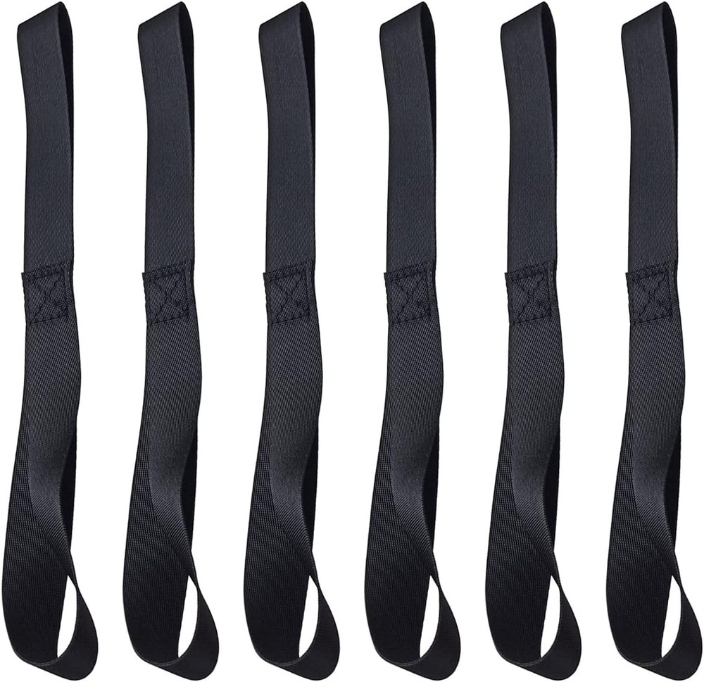Black Soft Loop Tie down Straps (6 Pack) 4500Lbs Breaking Strength and 1500Lbs L