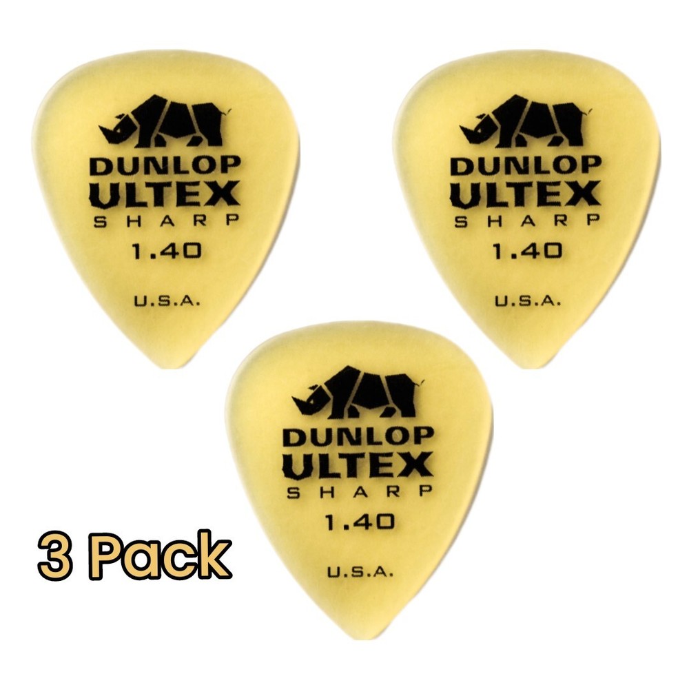 Dunlop Guitar Picks 3 Pack Ultex Sharp 1.40mm Extra Hvy