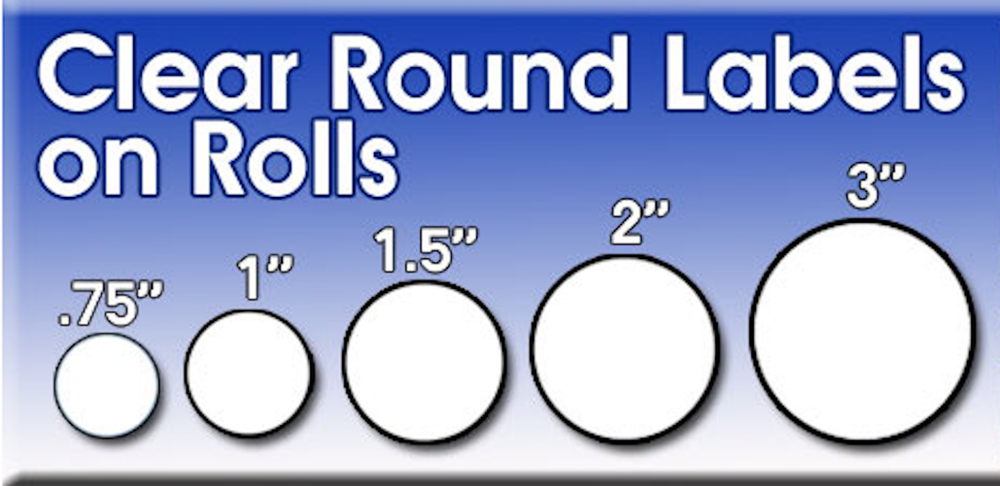 CLEAR 1/2" Round Tab Mailing Envelopes Seal Gift Boxes Labels | 1000 Labels 1 RL