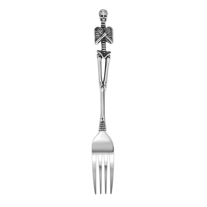Stainless Mermaid Angel Skull Skeleton Spoon Fork Dinnerware Set Tableware Gift