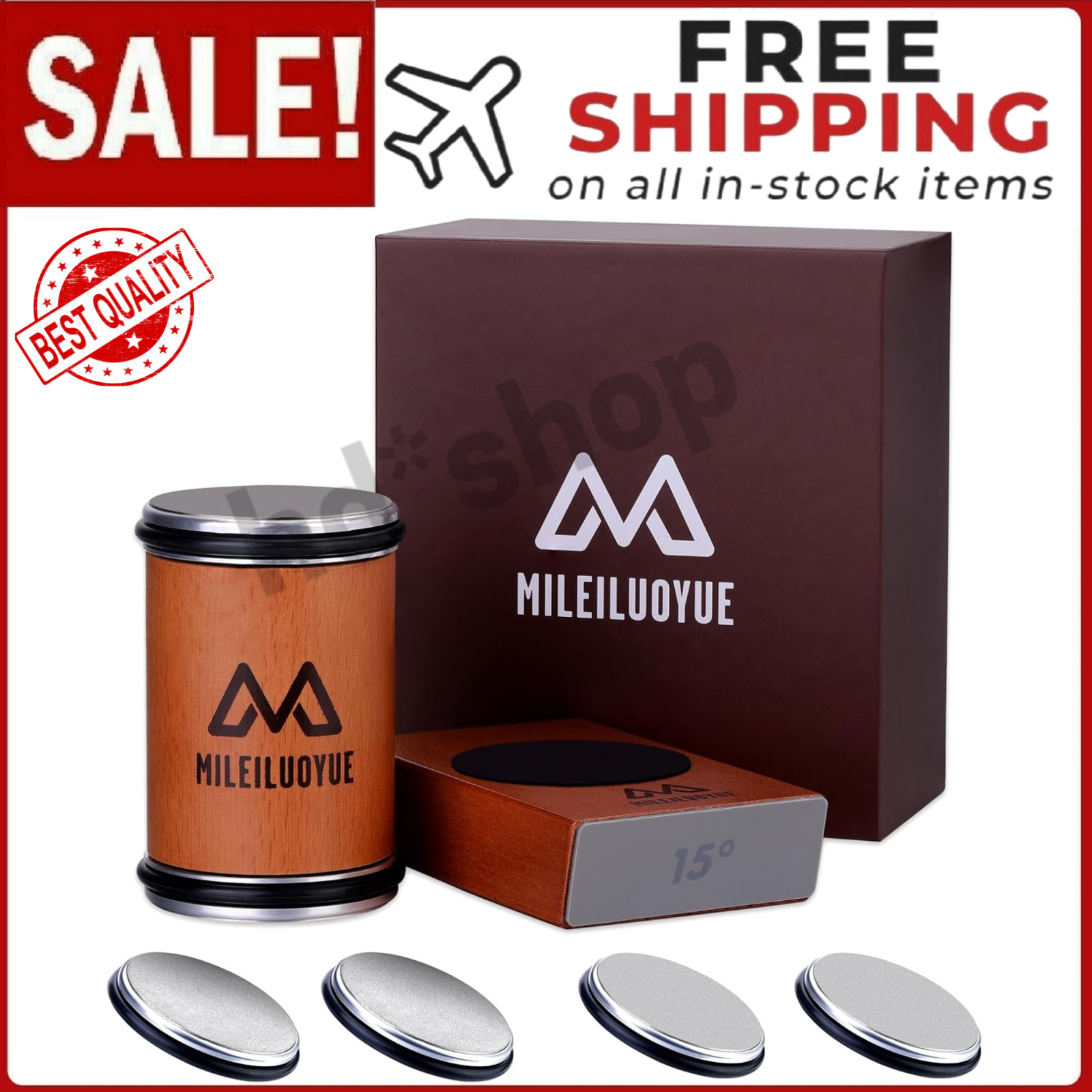 Rolling Knife Sharpener Set Diamond Ceramic Discs Professional Sharpening Kit