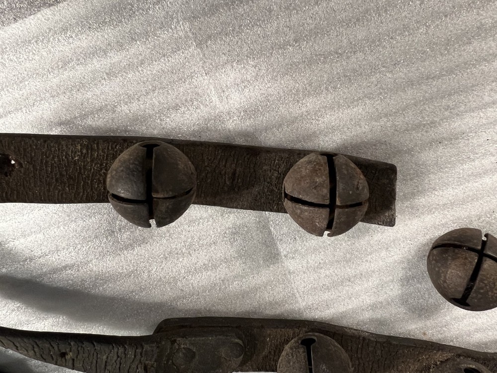 14 Harness Bells on Antique/broken Leather