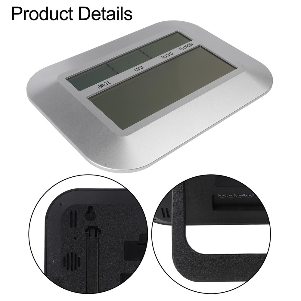 Large Display Digital Clock with Alarm and Temperature Features for Home