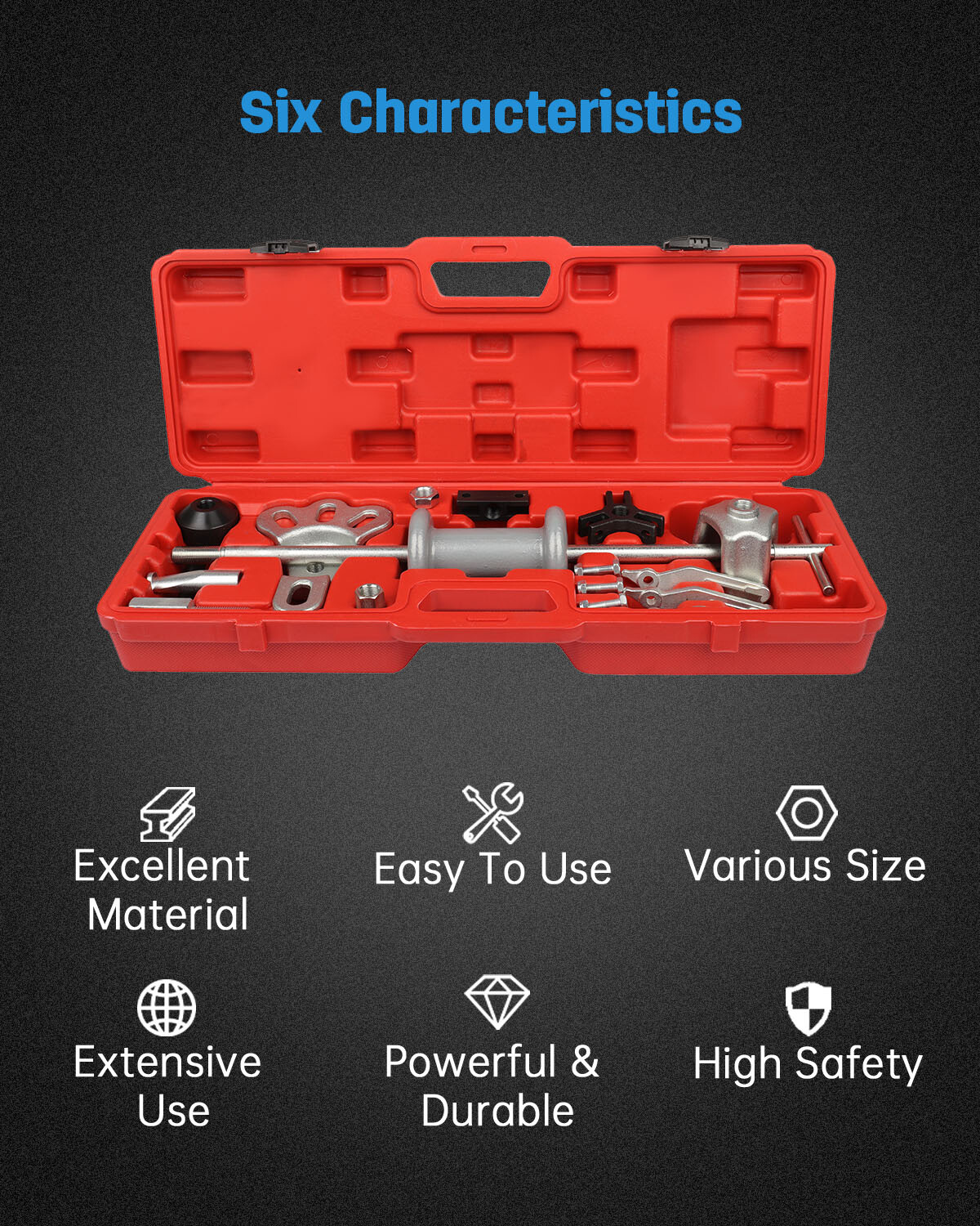 Slide Hammer Dent Puller Tool Kit Wrench Adapter Axle Bearing PULLE Hub Auto