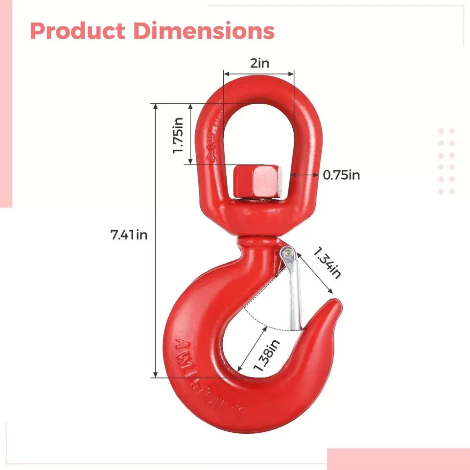 5 Tons Lifting Swivel Hook Heavy Duty for Lifting Rigging Hook for Lifting
