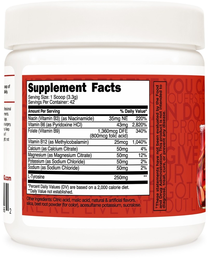 TransformHQ Hydration 42 Servings (Fruit Punch) - Electrolytes, Mental Clarity