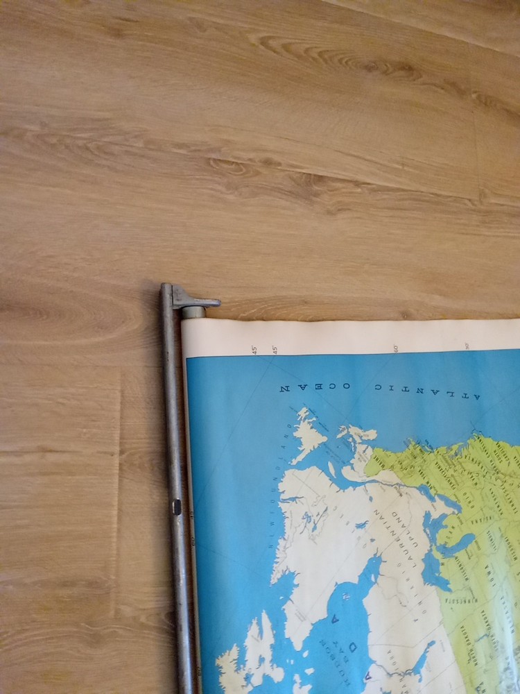 Vintage Pull Down School House Map