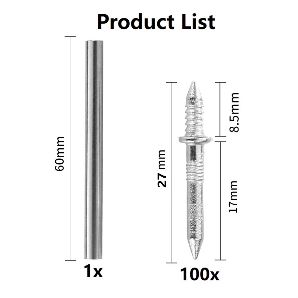 100Pcs Double-Head Skirting Thread Seamless Installation Galvanized Metal Nail