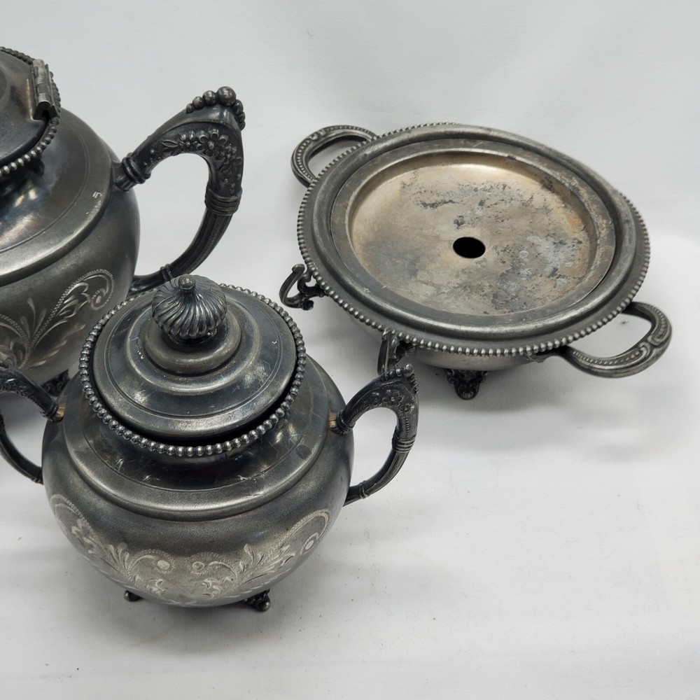Antique Empire Mfg. Co. Quadruple Plated Teapot TEA SET