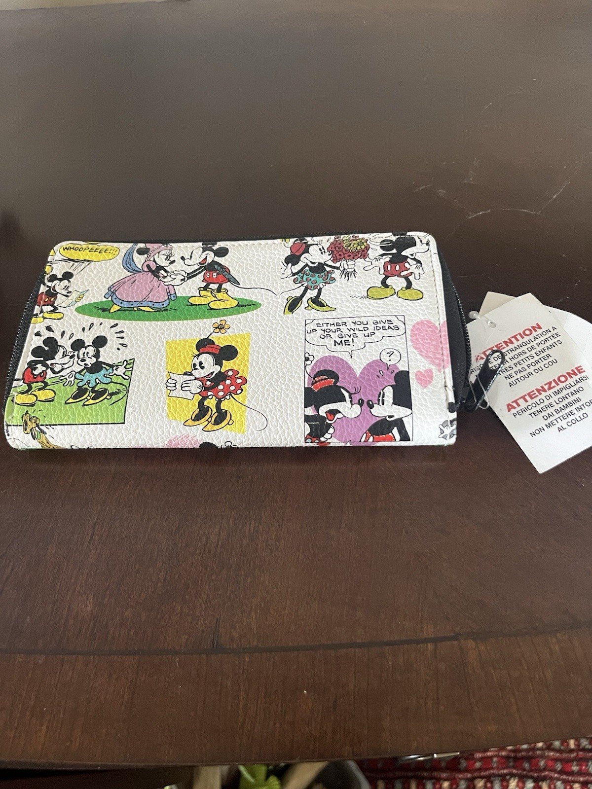 Disney Parks Retro 4 Pocket Zip Around Wallet NWT Very Nice Great Gift Item Perf