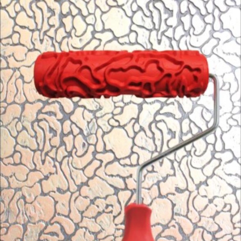7 inch Pattern Painting Roller Embossed Paint Roller with Handle DIY Wall Decor