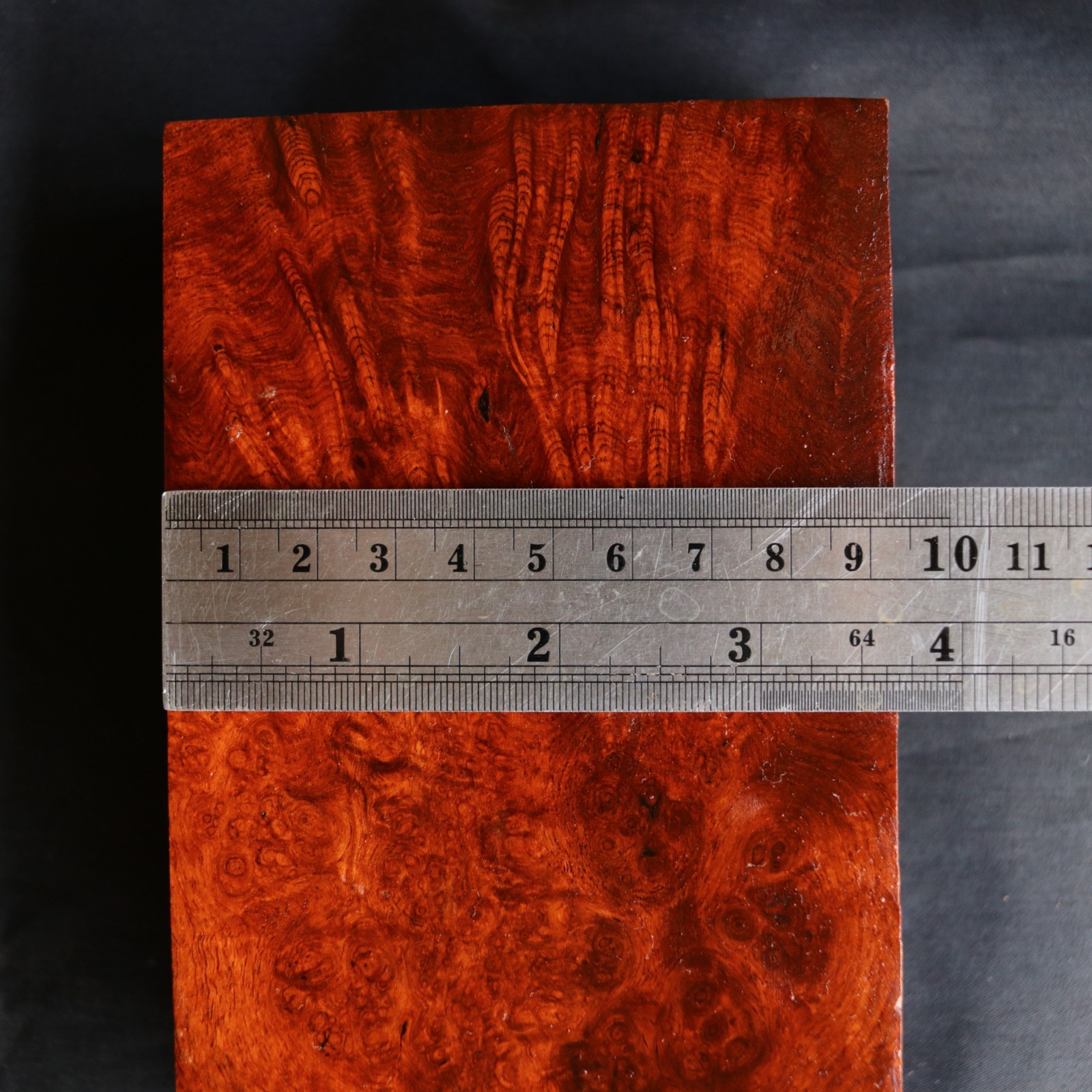 Amboyna Burl Exotic Wood Blank 90 × 148 × 40mm Knife Handle Turning Craft #676