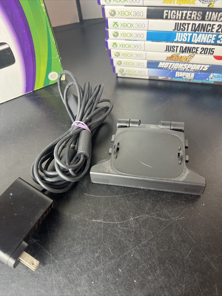 Microsoft Xbox 360 Kinect Connect Sensor 1414 Bundle with 10 Games - Tested