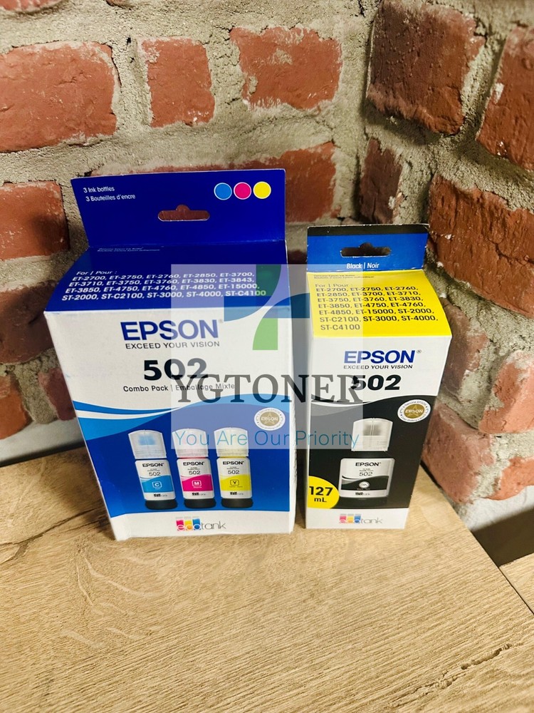 Epson 502 Ink Bottle 4 Combo Pack CMYK