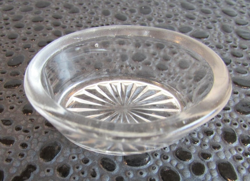Oblong Pressed Glass Open Salt Cellar Dip ca 1900's