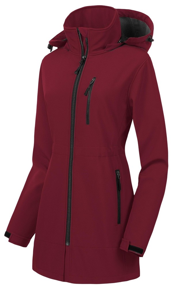 CREATMO US Women's Lightweight Waterproof Long Softshell Tactical Jacket Flee...