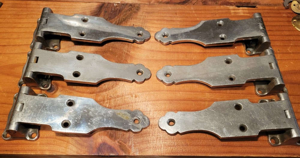 7 Large Ice Box Hinges Chrome Off Set Hinge