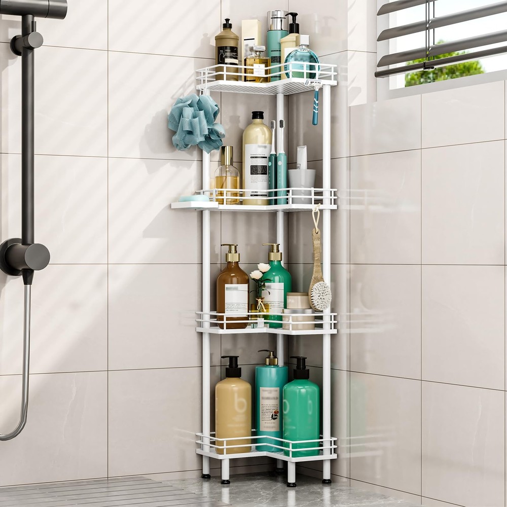 HapiRm 4-Tier Corner Shower Caddy Organizer Bathroom Shelf Rustproof