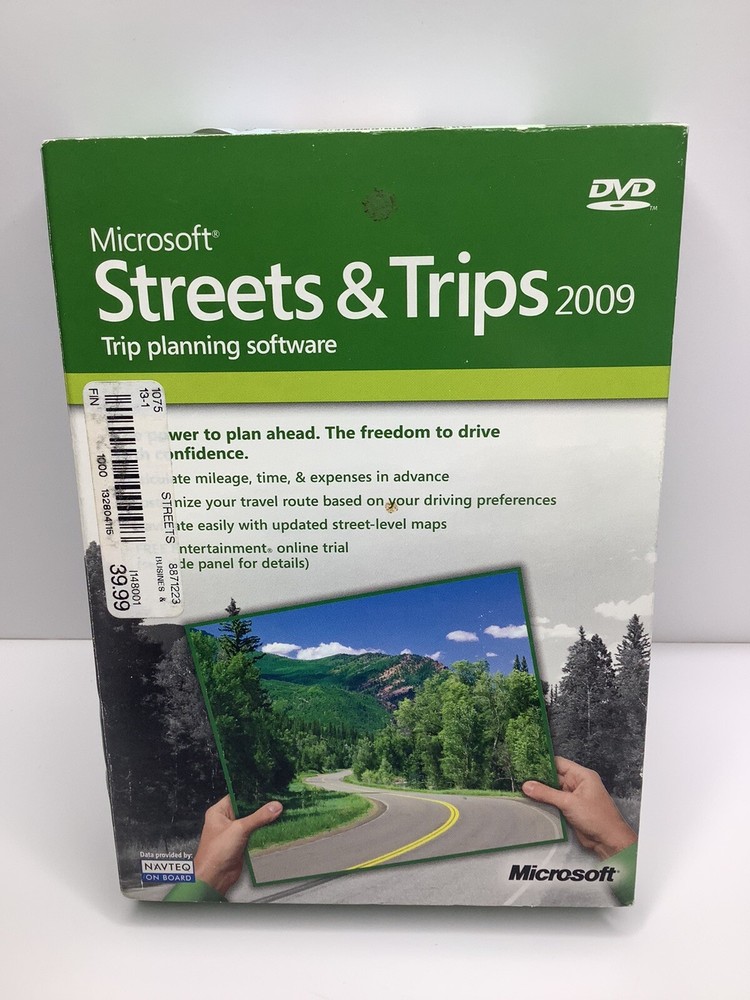 New Sealed Microsoft Streets & Trips 2009 DVD CD - USA - Trip Planning Software