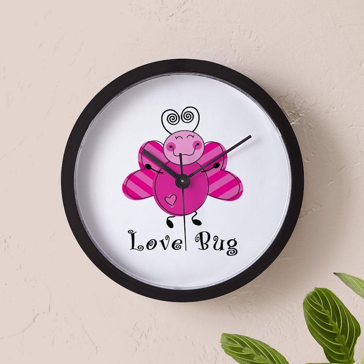 CafePress Love Bug 10" Wall Clock (142342001)