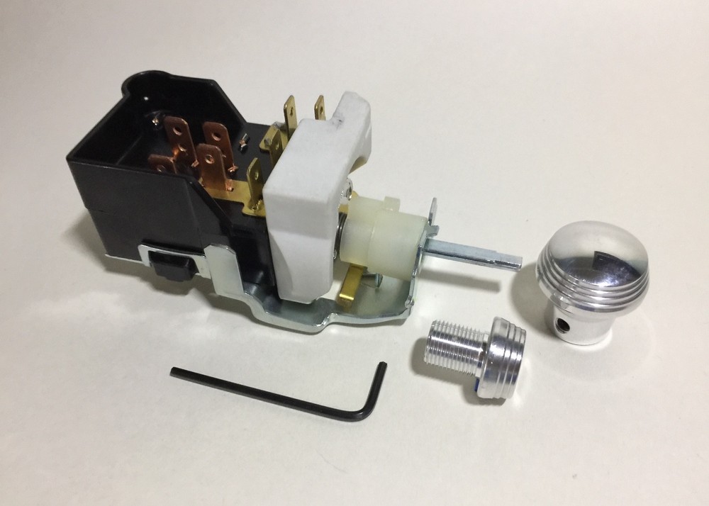 Hot Rod, Custom Head Light Switch with 'Art Deco' Knob & Bezel