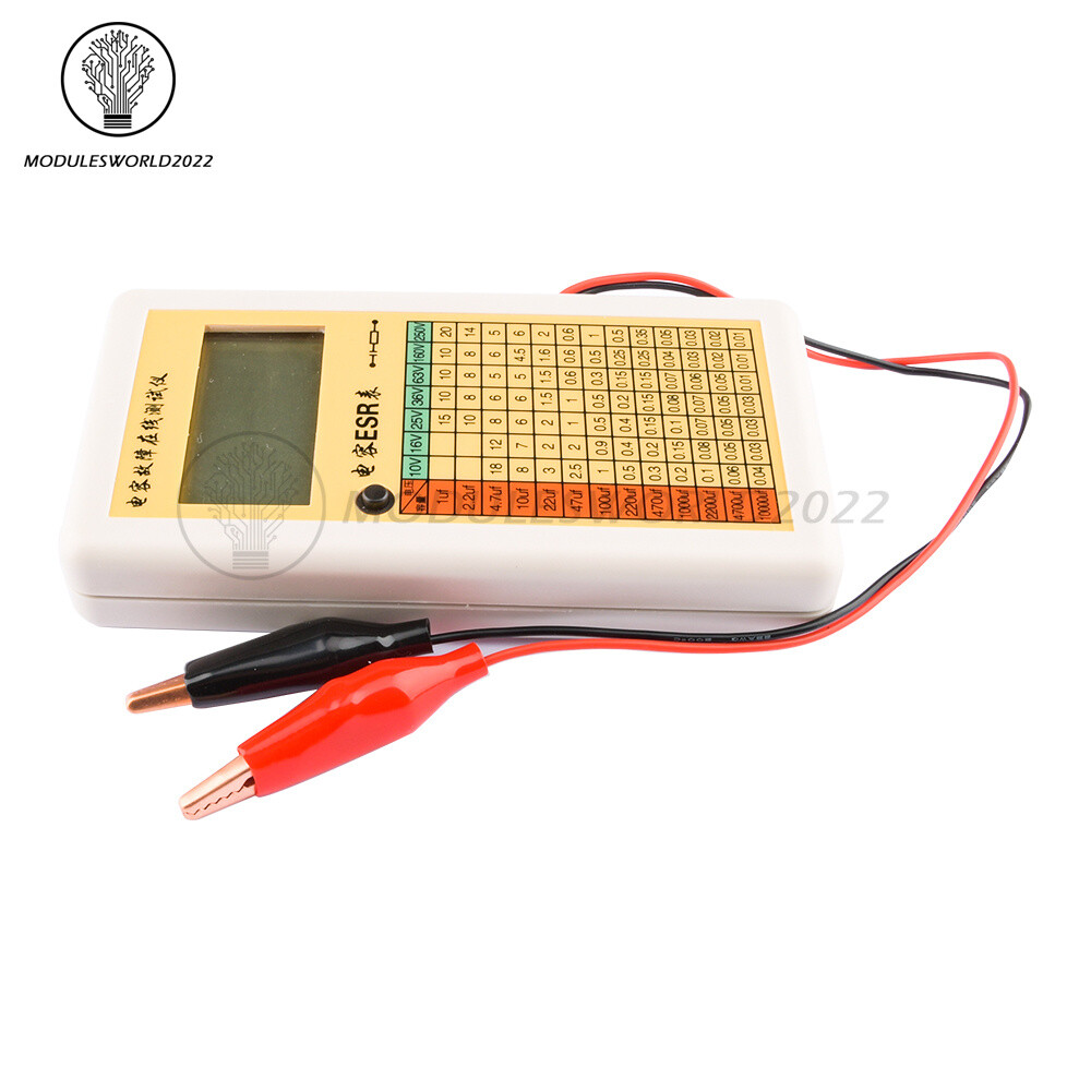 Digital LCD ESR Capacitance Ohm Meter Internal Resistance Tester Fault Detector