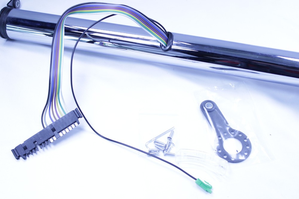 30" Chrome Automatic Auto Tilt Shift Steering Column & 14" Wheel Horn Button Kit