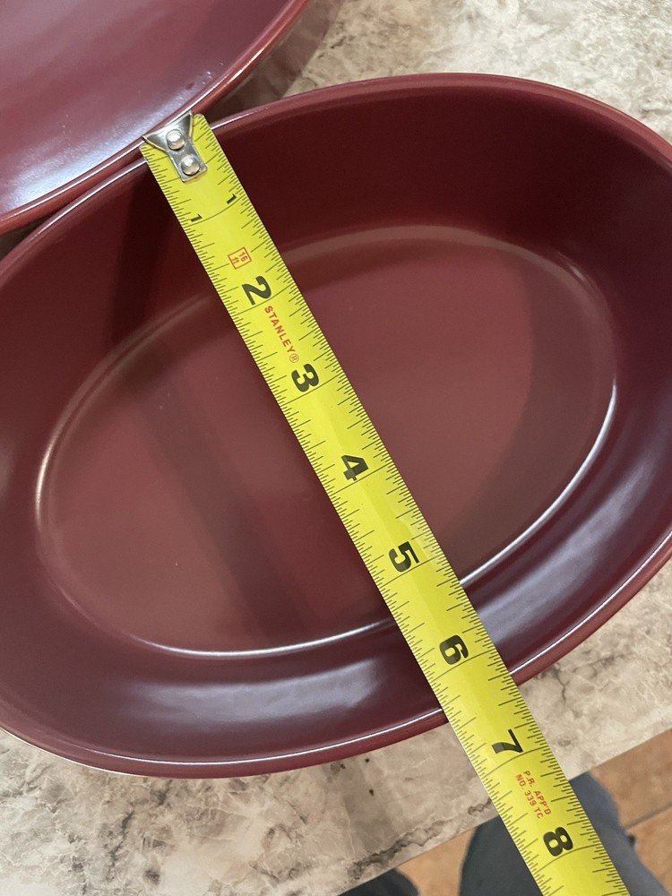 Temp-tations Presentable Ovenware 2pc Oval Ceramic Baking Dishes Burgundy