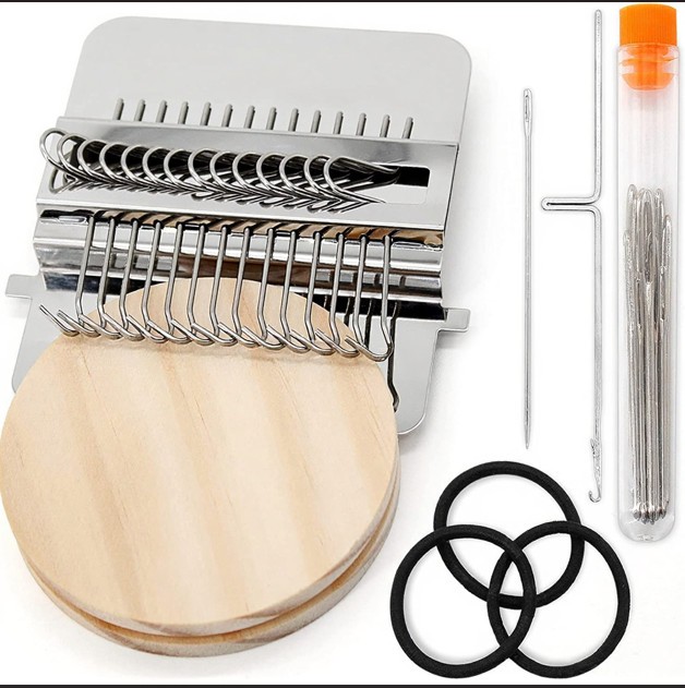 10 Hook Loom Knitting Kit,Patch Kit Weaving Loom,Portable Patch Darning Loom Kit